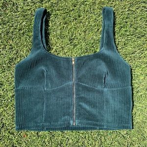 Curduory Zip-up Tank Top